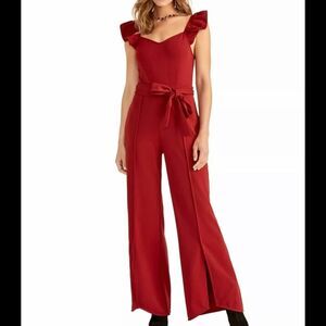 RACHEL Rachel Roy Iona Red Jumpsuit Medium